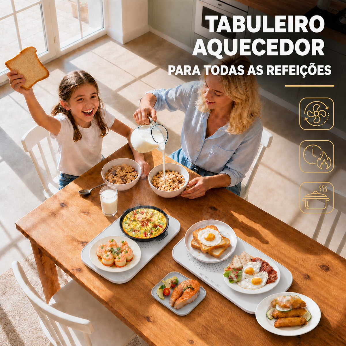 Aquecedor de alimentos, descongelador de alimentos, secador de alimentos