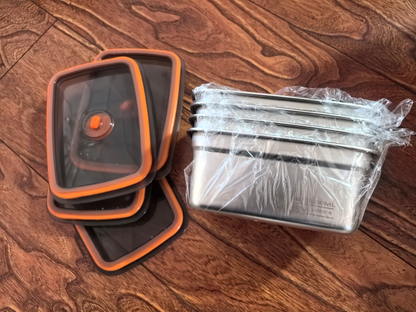 🔥 CAIXA DE ALIMENTOS A VÁCUO EM AÇO INOXIDÁVEL ANTIBACTERIANO 316 (19 × 13 × 5 CM)